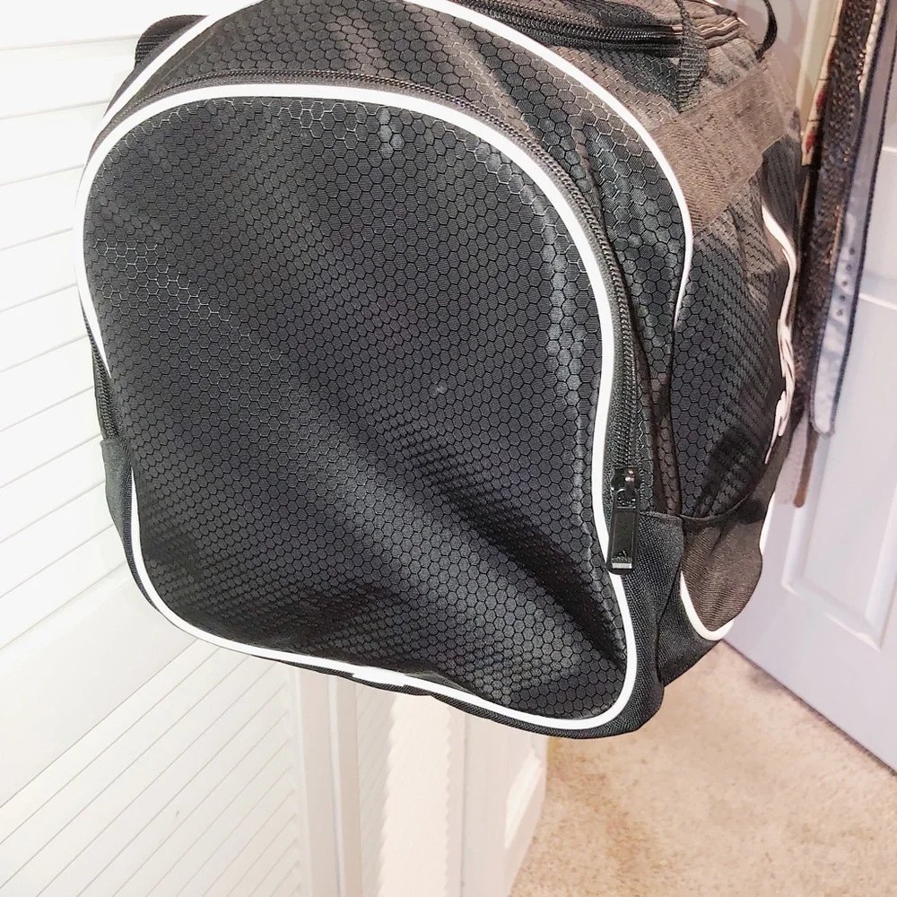 NWOT Adidas duffel bag black and white